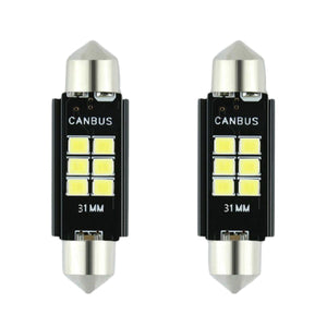 31mm Roof 6 LED Canbus Black - 10 SETS