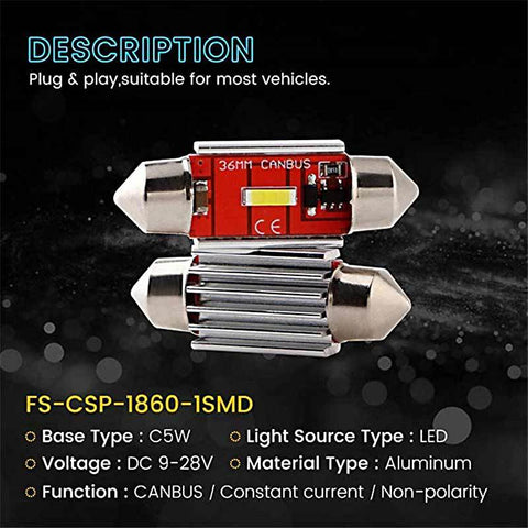 36mm Festoon Roof Led CSP 1860 Canbus - 10 SETS